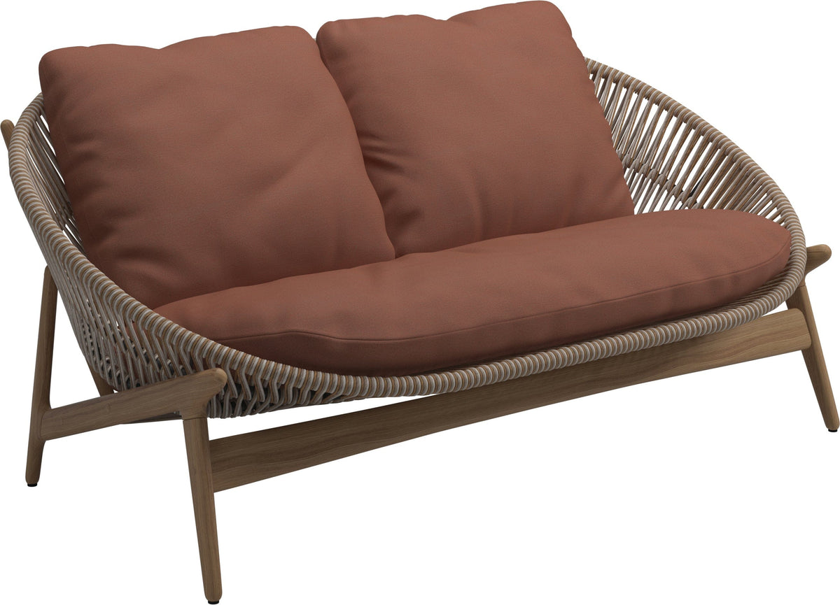 Gloster Bora Canapé 2 places Teck / Wicker Sorrel Grade B (WR) Blend Clay 0143