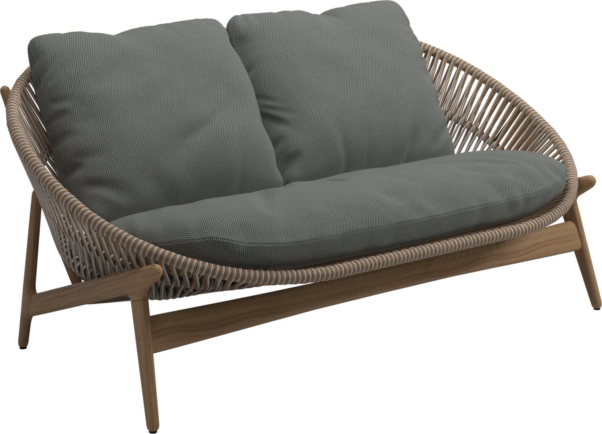 Gloster Bora Canapé 2 places Teck / Wicker Sorrel Grade C (OP) Lopi Charcoal 0132