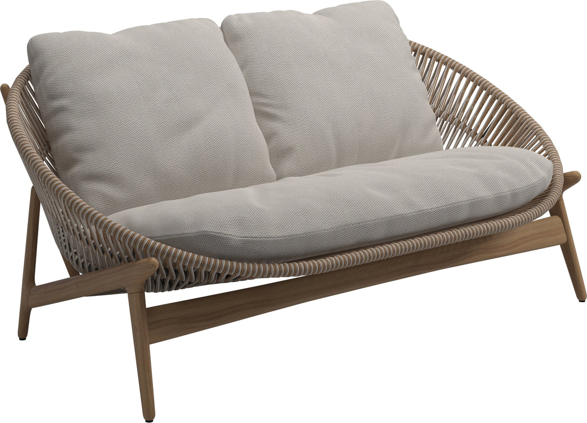 Gloster Bora Canapé 2 places Teck / Wicker Sorrel Grade C (OP) Lopi Marble 0134