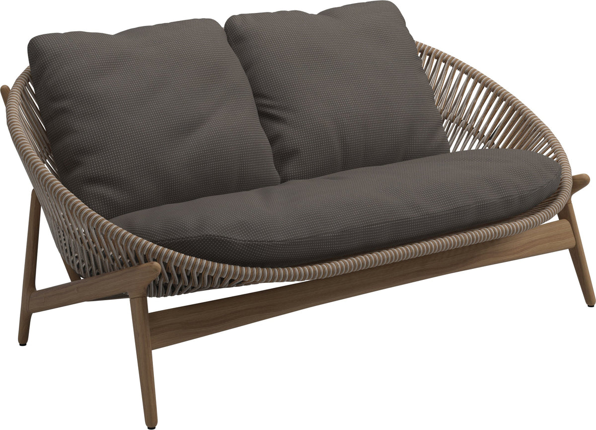 Gloster Bora Canapé 2 places Teck / Wicker Sorrel Grade C (OP) Robben Charcoal 0083