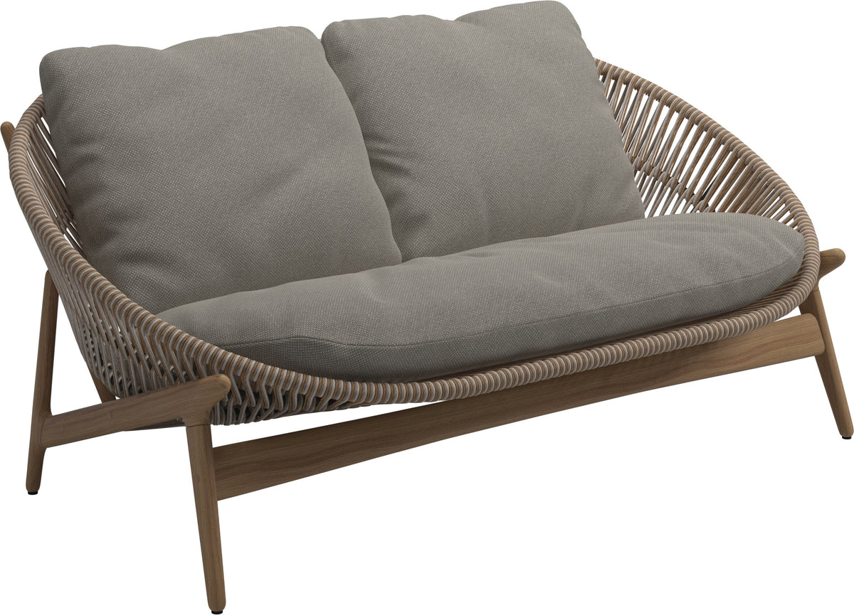 Gloster Bora Canapé 2 places Teck / Wicker Sorrel Grade C (OP) Robben Grey 0085