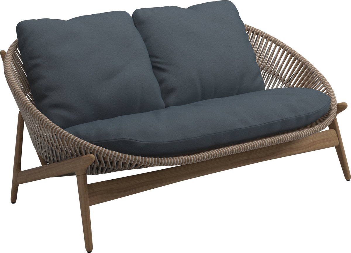 Gloster Bora Canapé 2 places Teck / Wicker Sorrel Grade D (ST) Tuck Denim 0157