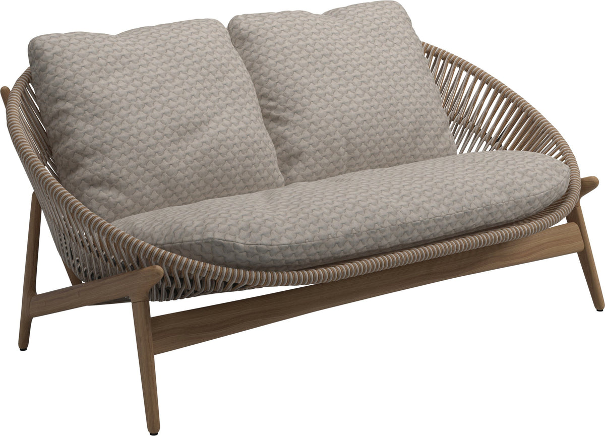 Gloster Bora Canapé 2 places Teck / Wicker Sorrel Grade D (ST) Wave Buff 0125