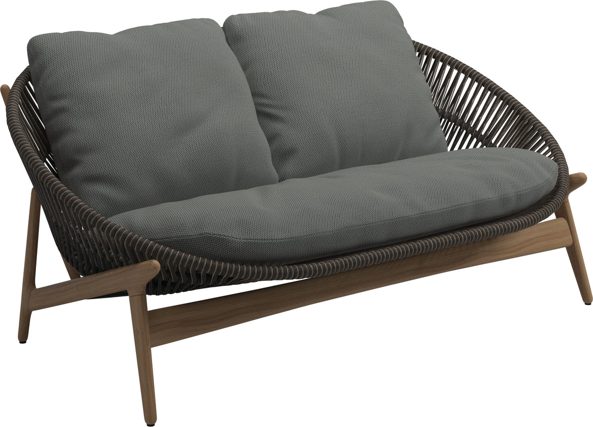 Gloster Bora Canapé 2 places Teck / Wicker Umber Grade C (OP) Lopi Charcoal 0132
