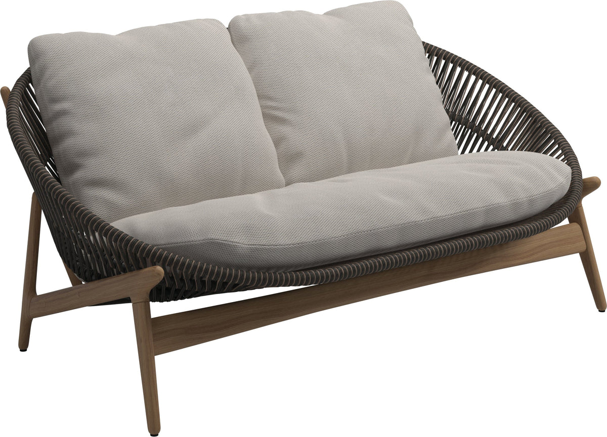 Gloster Bora Canapé 2 places Teck / Wicker Umber Grade C (OP) Lopi Marble 0134
