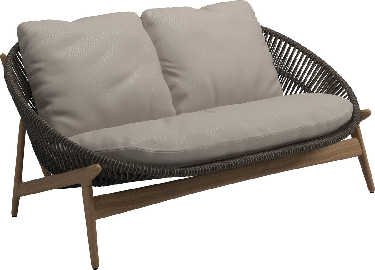 Gloster Bora Canapé 2 places Teck / Wicker Umber Grade D (ST) Dot Oyster 0117