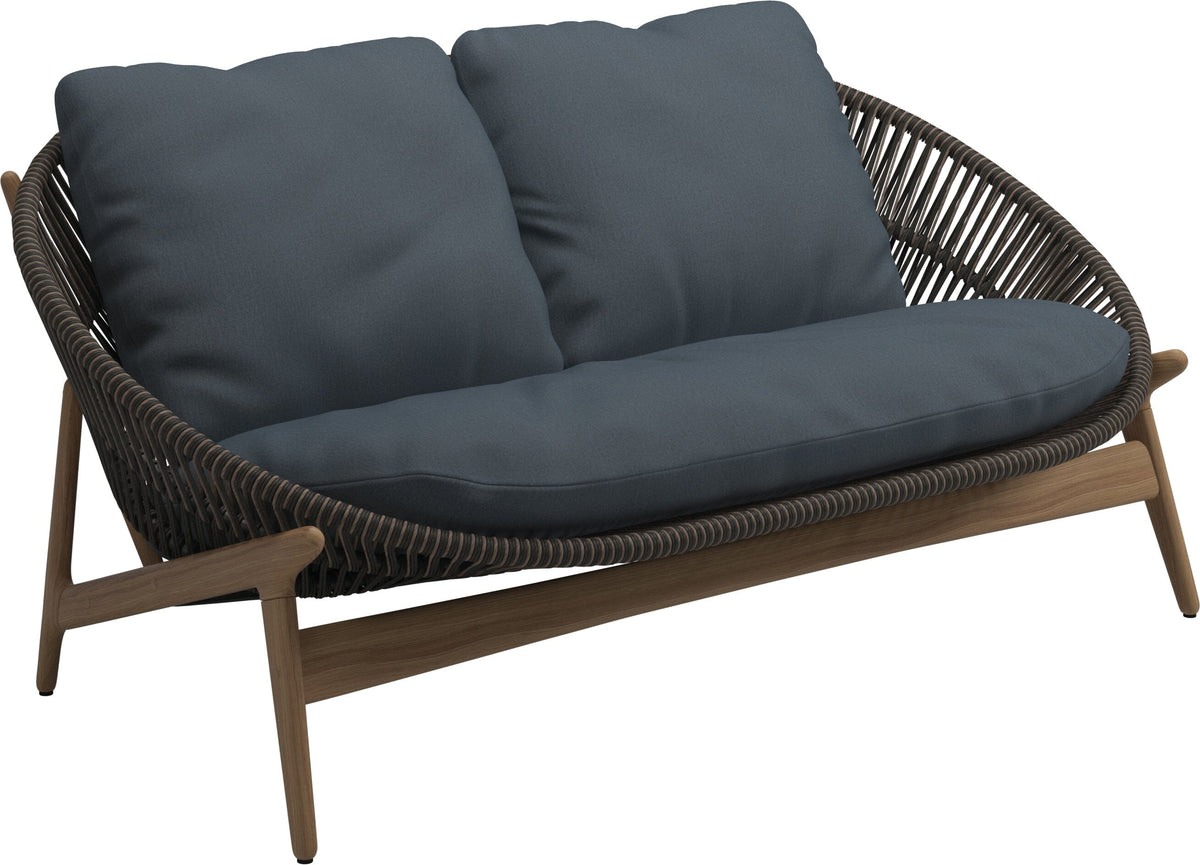 Gloster Bora Canapé 2 places Teck / Wicker Umber Grade D (ST) Tuck Denim 0157