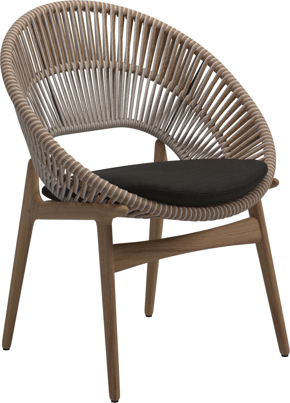 Gloster Bora Dining chair - Fauteuil repas Teck / Wicker Sorrel Grade B (OP) Fife Granite 0034