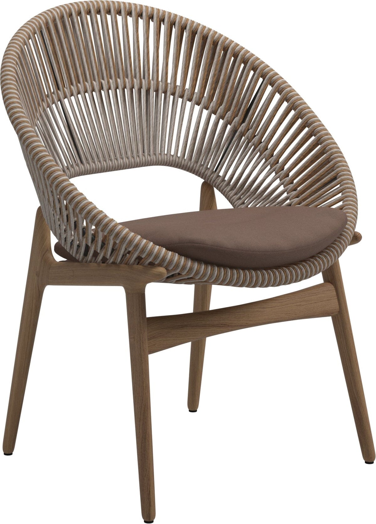 Gloster Bora Dining chair - Fauteuil repas Teck / Wicker Sorrel Grade B (OP) Fife Salmon 0045
