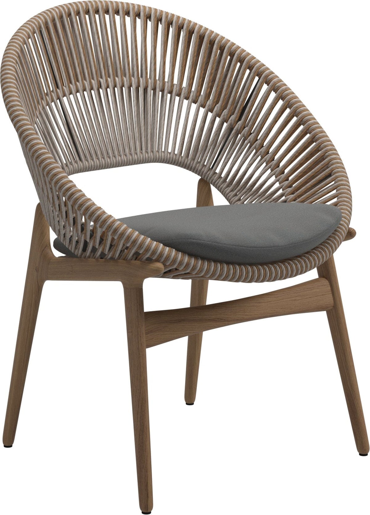 Gloster Bora Dining chair - Fauteuil repas Teck / Wicker Sorrel Grade B (WR) Blend Fog 0145