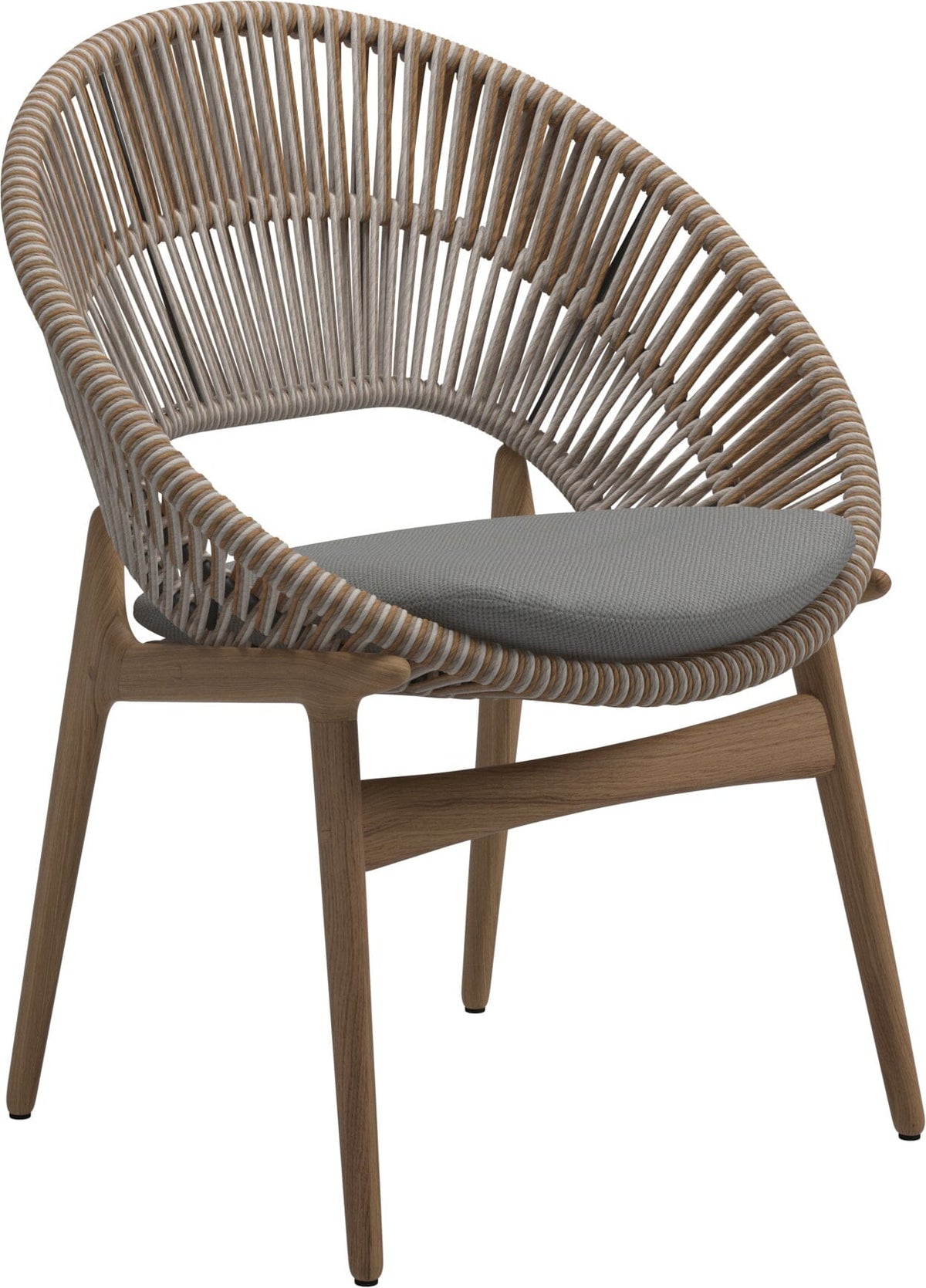Gloster Bora Dining chair - Fauteuil repas Teck / Wicker Sorrel Grade D (ST) Dot Putty 0156