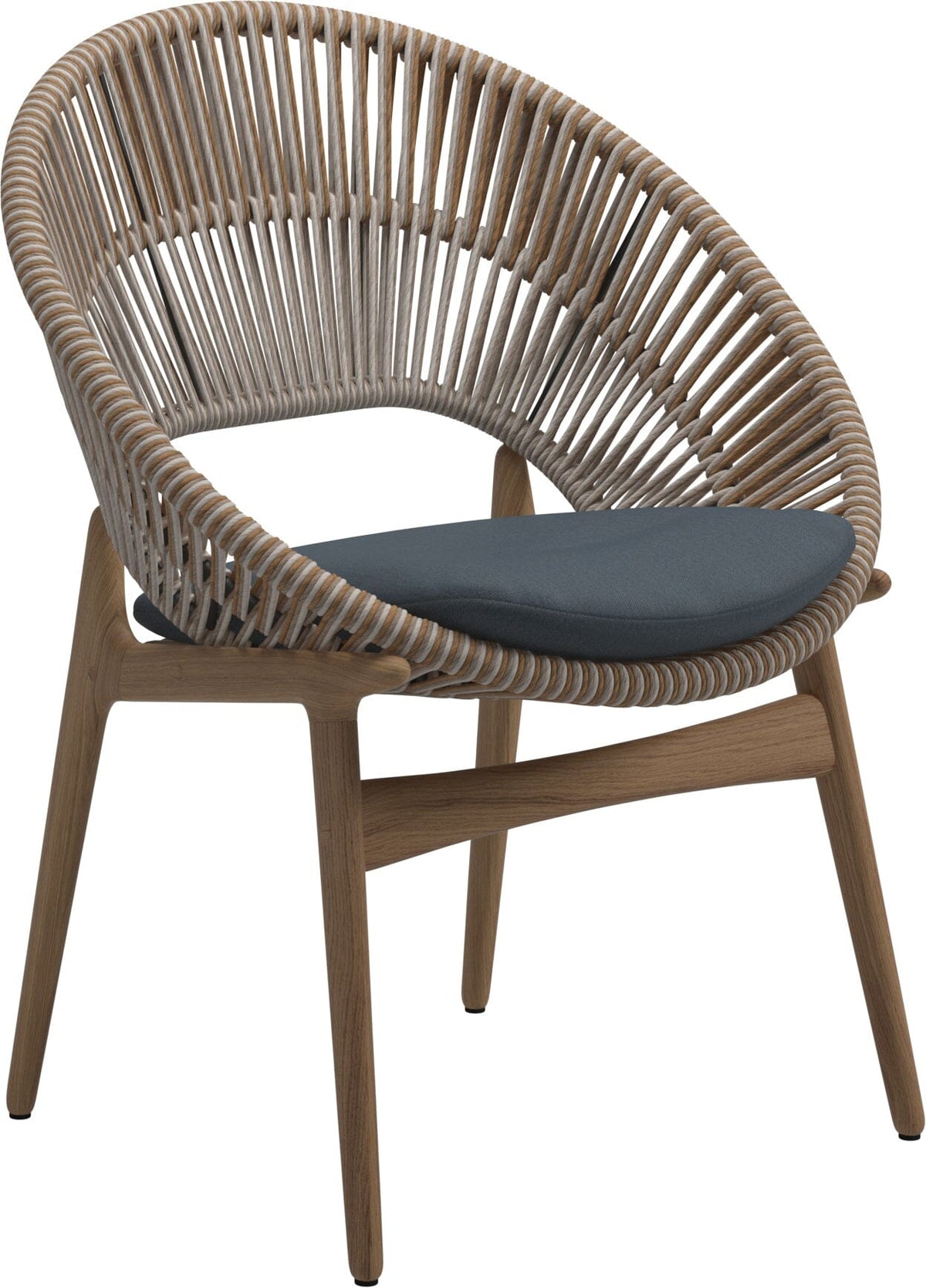 Gloster Bora Dining chair - Fauteuil repas Teck / Wicker Sorrel Grade D (ST) Tuck Denim 0157