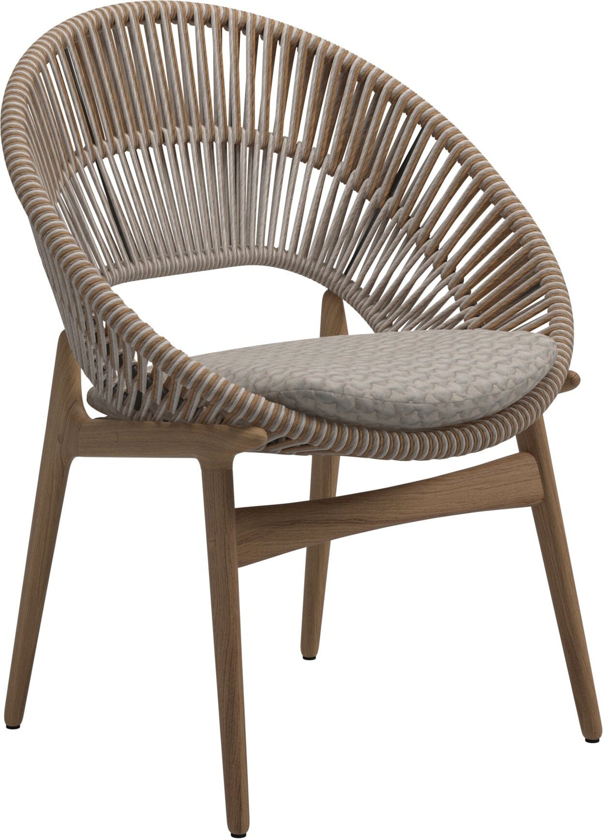 Gloster Bora Dining chair - Fauteuil repas Teck / Wicker Sorrel Grade D (ST) Wave Buff 0125