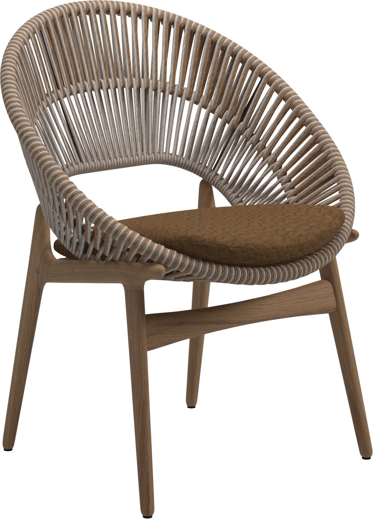 Gloster Bora Dining chair - Fauteuil repas Teck / Wicker Sorrel Grade D (ST) Wave Russet 0127