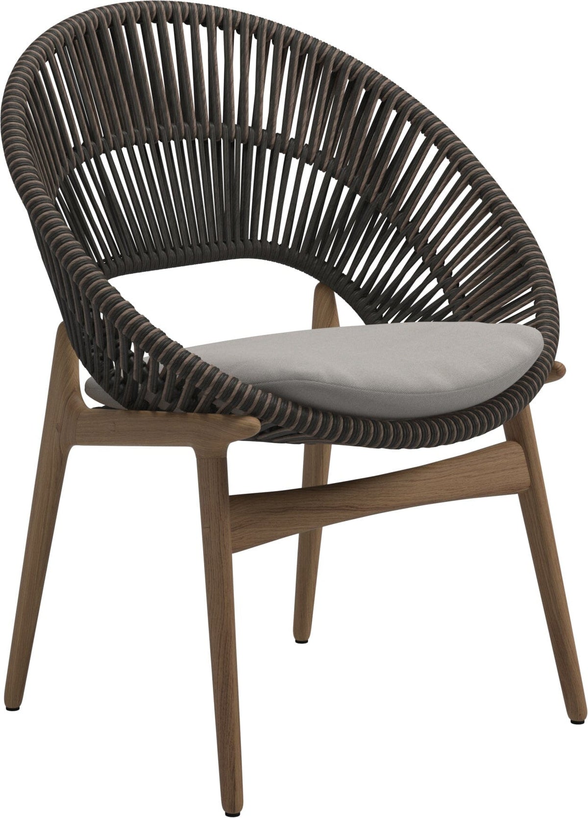 Gloster Bora Dining chair - Fauteuil repas Teck / Wicker Umber Garde B (OP) Fife Bone 0031