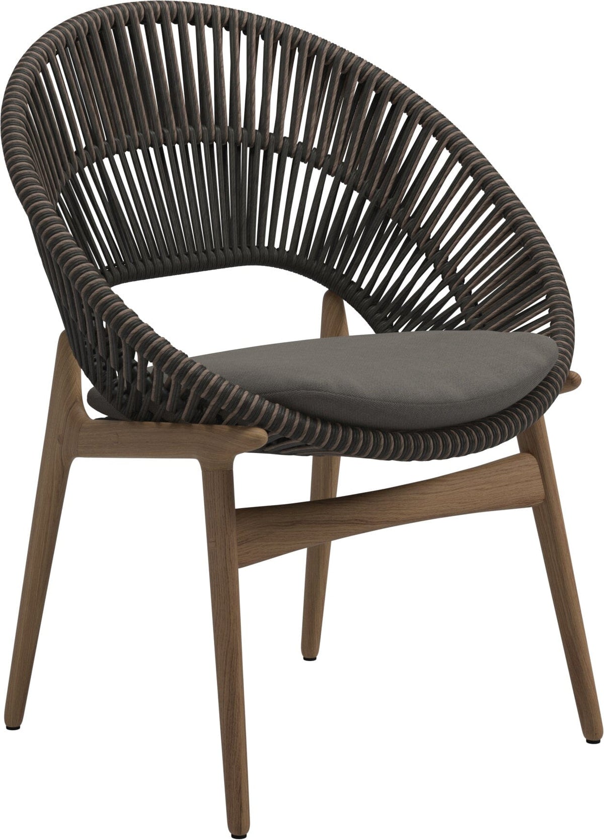Gloster Bora Dining chair - Fauteuil repas Teck / Wicker Umber Grade B (OP) Fife Nickel 0039