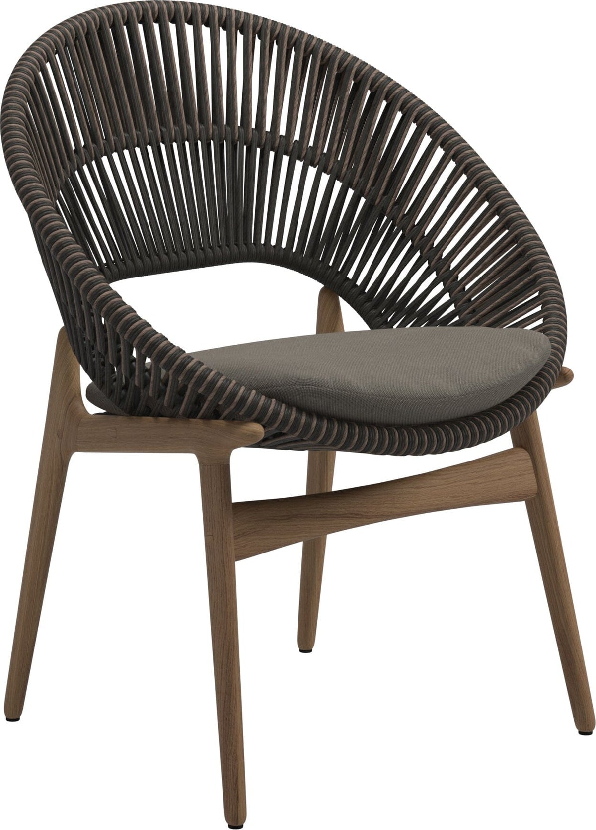 Gloster Bora Dining chair - Fauteuil repas Teck / Wicker Umber Grade B (OP) Fife Vesterhav Sand 0048