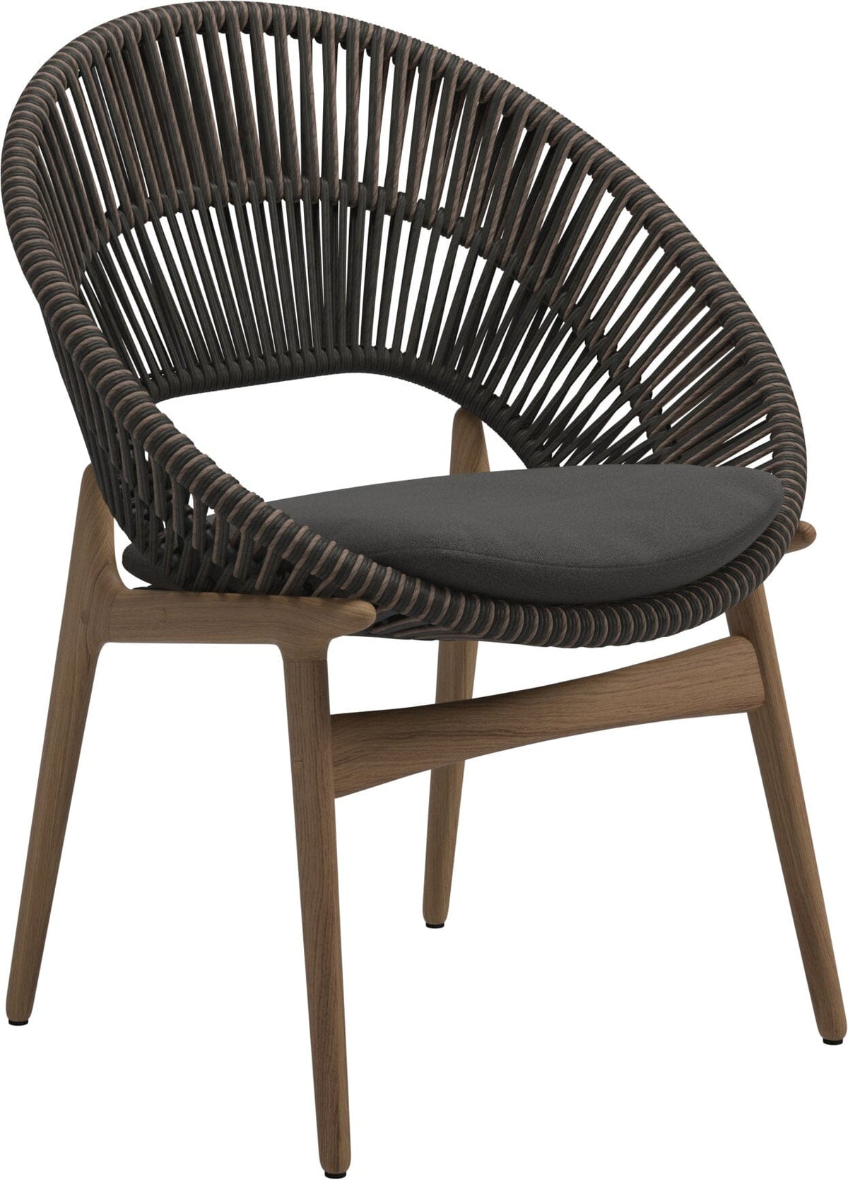 Gloster Bora Dining chair - Fauteuil repas Teck / Wicker Umber Grade B (WR) Blend Coal 0144