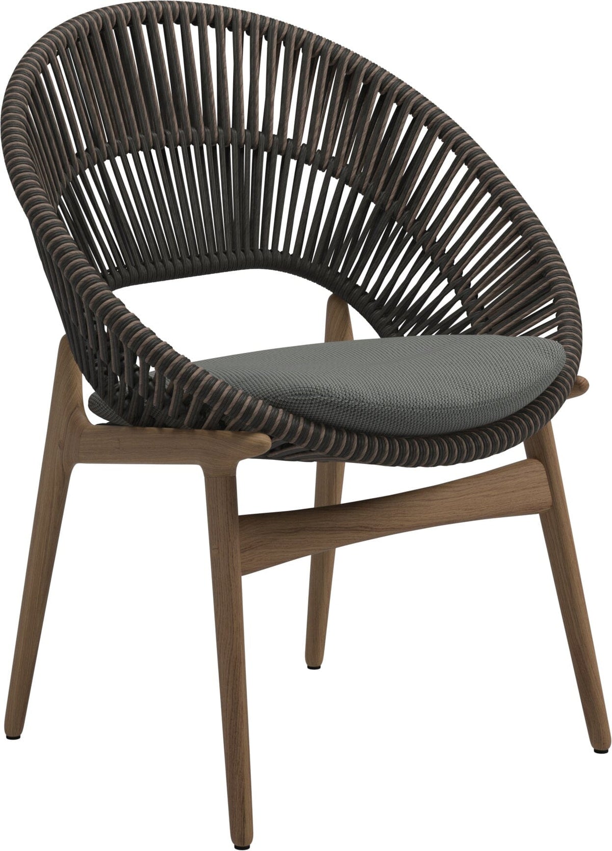 Gloster Bora Dining chair - Fauteuil repas Teck / Wicker Umber Grade C (OP) Lopi Charcoal 0132