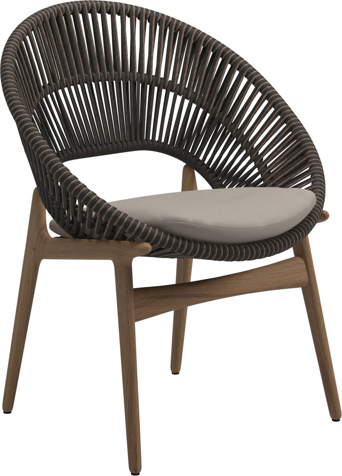 Gloster Bora Dining chair - Fauteuil repas Teck / Wicker Umber Grade D (ST) Dot Oyster 0117