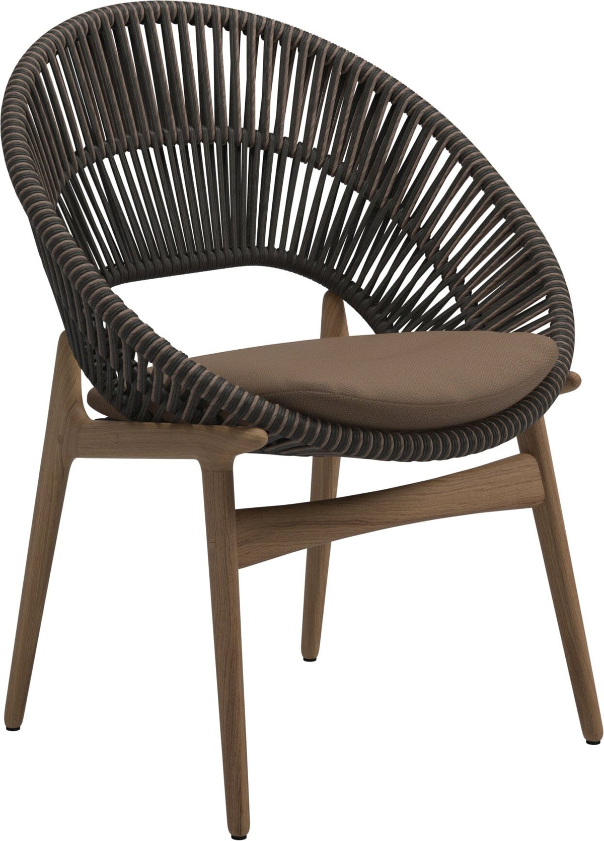 Gloster Bora Dining chair - Fauteuil repas Teck / Wicker Umber Grade D (ST) Ravel Ginger 0119