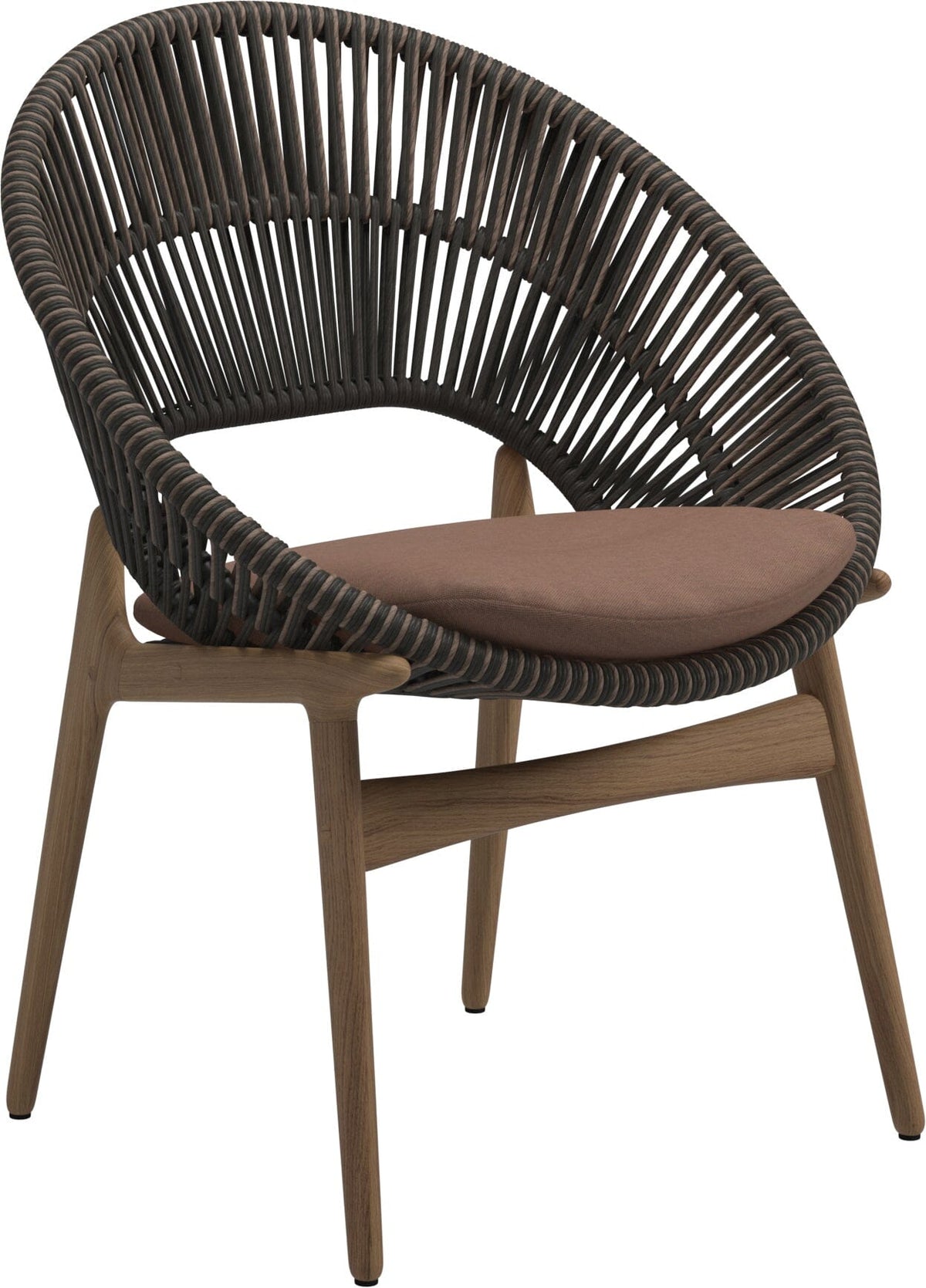 Gloster Bora Dining chair - Fauteuil repas Teck / Wicker Umber Grade D (ST) Tuck Cider 0121