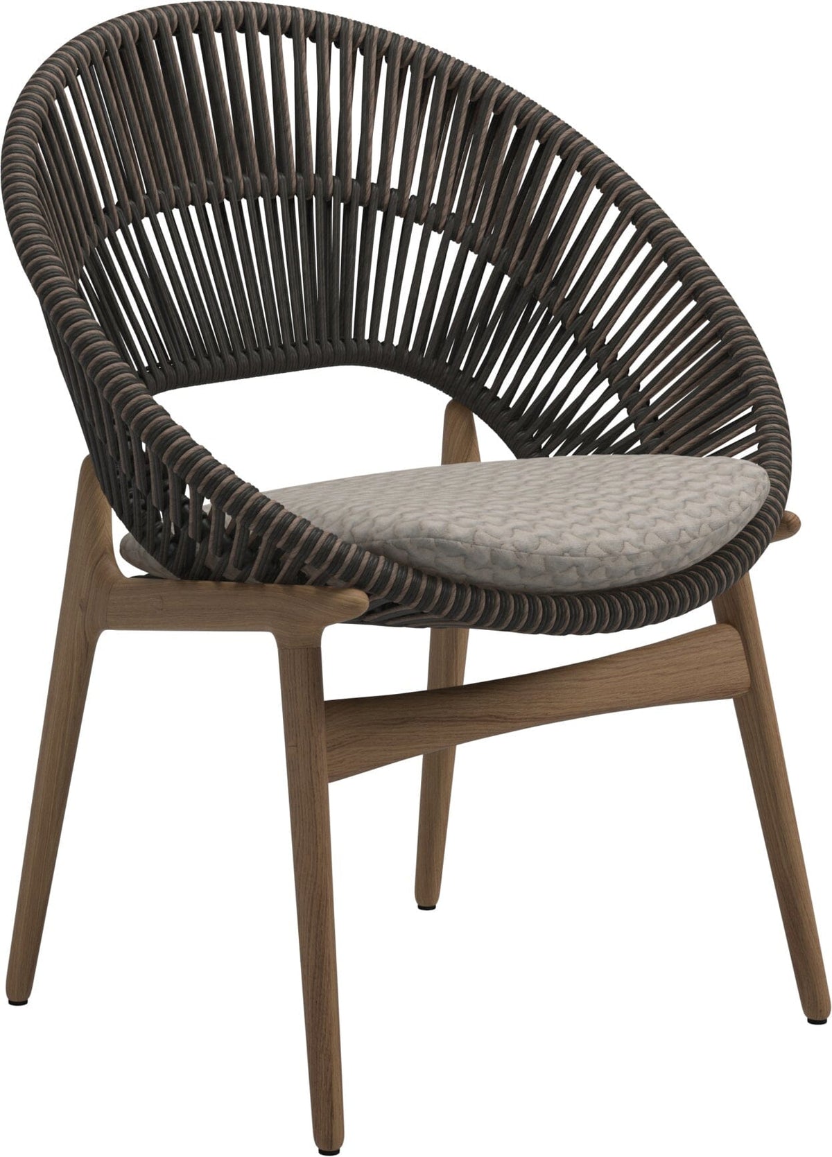 Gloster Bora Dining chair - Fauteuil repas Teck / Wicker Umber Grade D (ST) Wave Buff 0125