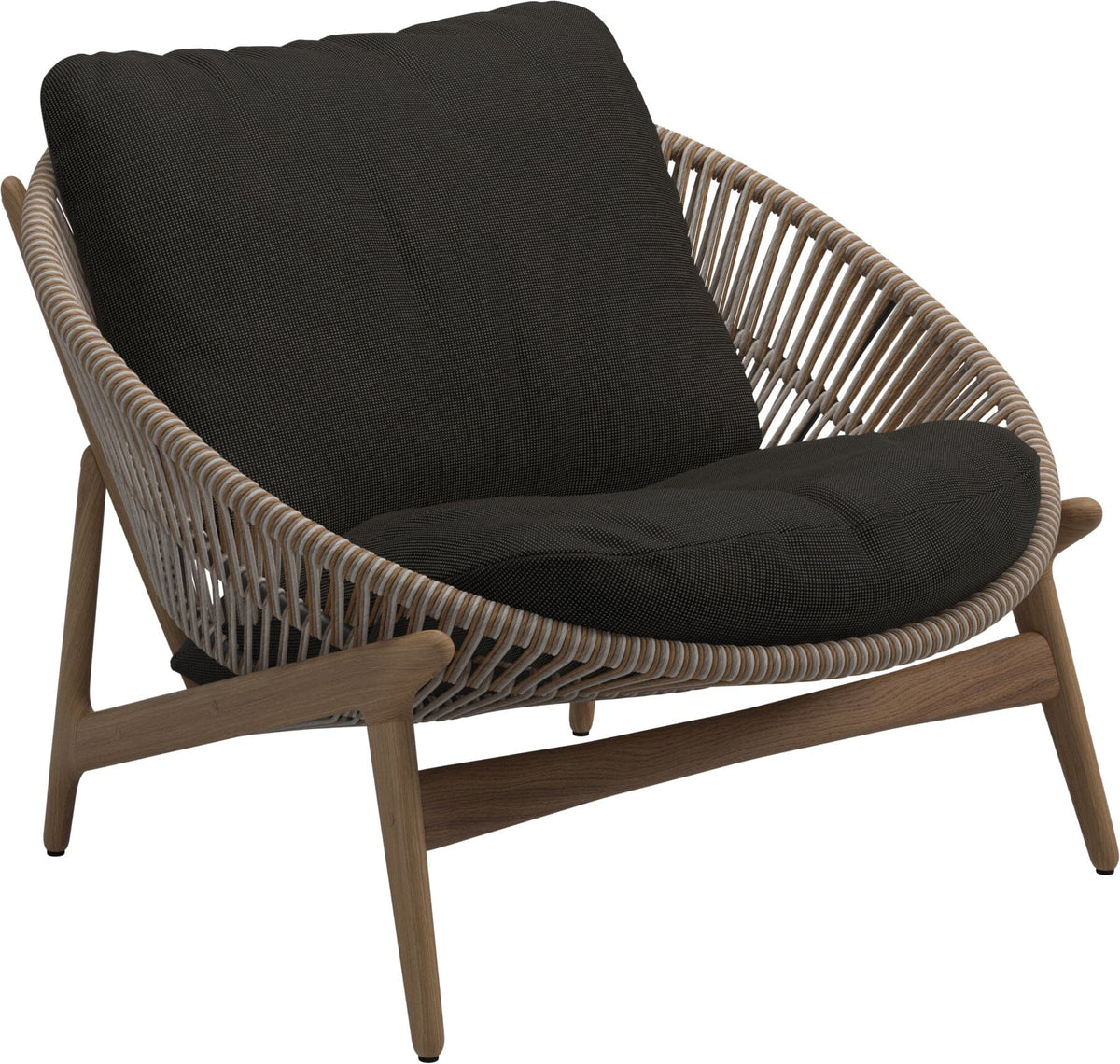Gloster Bora Fauteuil bas Lounge Teck / Wicker Sorrel Grade B (OP) Fife Granite 0034