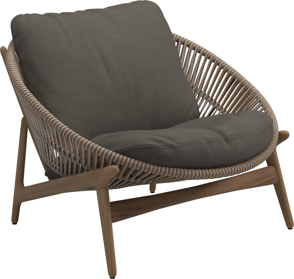 Gloster Bora Fauteuil bas Lounge Teck / Wicker Sorrel Grade B (OP) Fife Platinum 0042