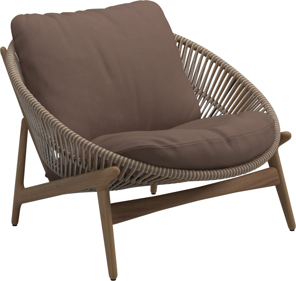 Gloster Bora Fauteuil bas Lounge Teck / Wicker Sorrel Grade B (OP) Fife Salmon 0045