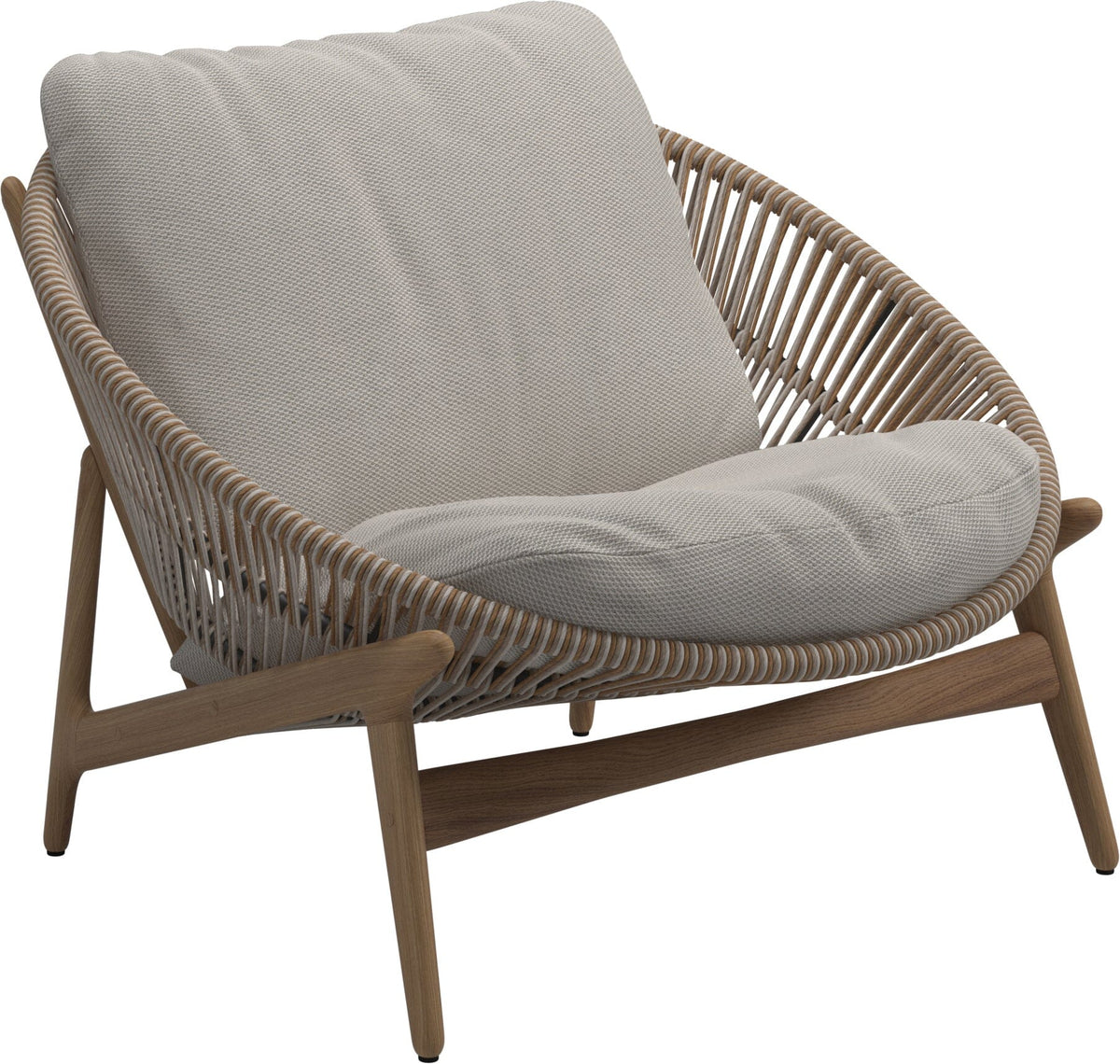 Gloster Bora Fauteuil bas Lounge Teck / Wicker Sorrel Grade C (OP) Lopi Marble 0134
