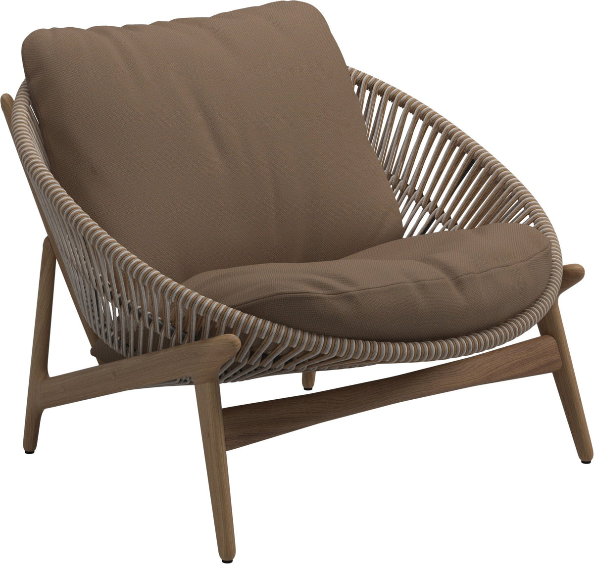 Gloster Bora Fauteuil bas Lounge Teck / Wicker Sorrel Grade D (ST) Ravel Ginger 0119