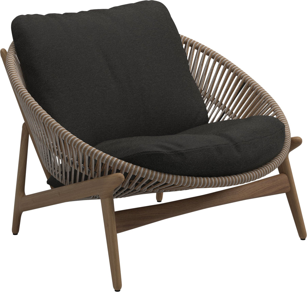 Gloster Bora Fauteuil bas Lounge Teck / Wicker Sorrel Grade D (ST) Ravel Sable 0120