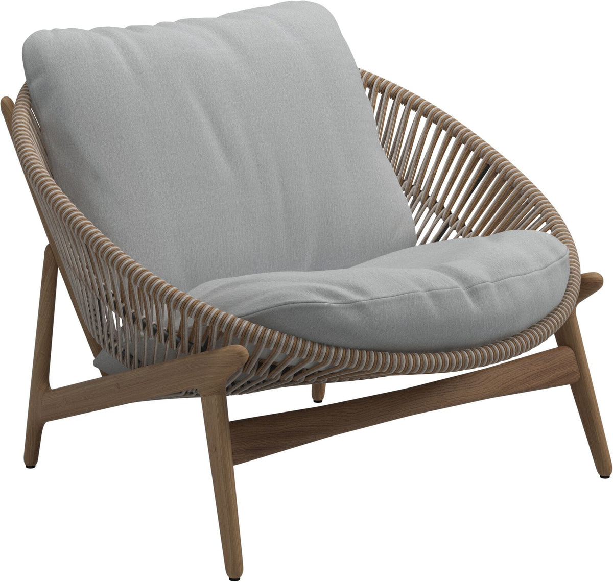 Gloster Bora Fauteuil bas Lounge Teck / Wicker Sorrel Grade D (ST) Tuck Dust 0158