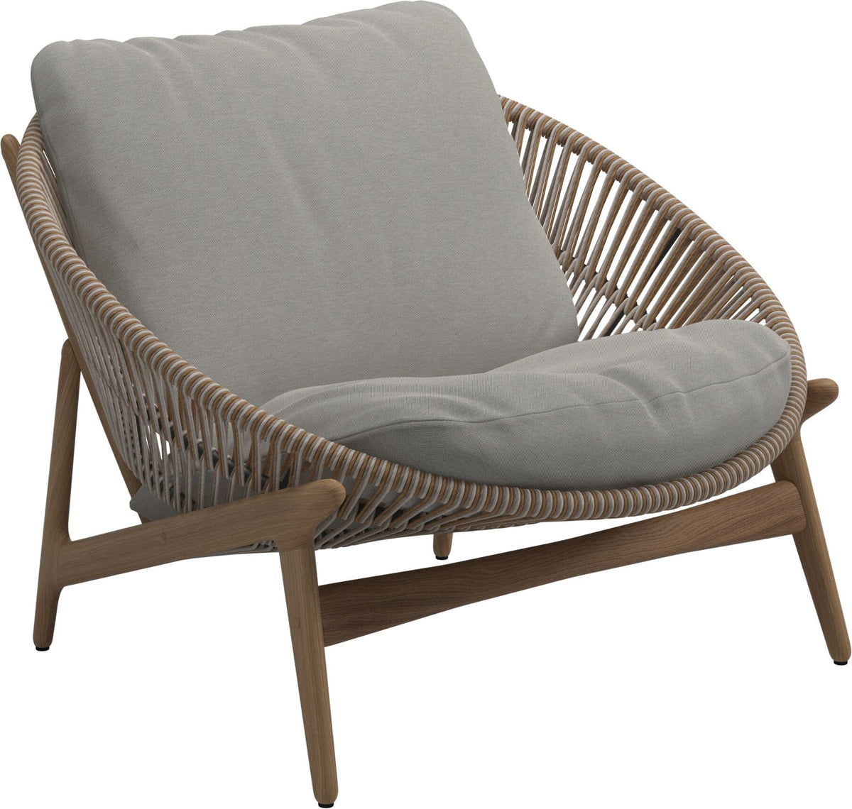Gloster Bora Fauteuil bas Lounge Teck / Wicker Sorrel Grade D (ST) Tuck Malt 0122