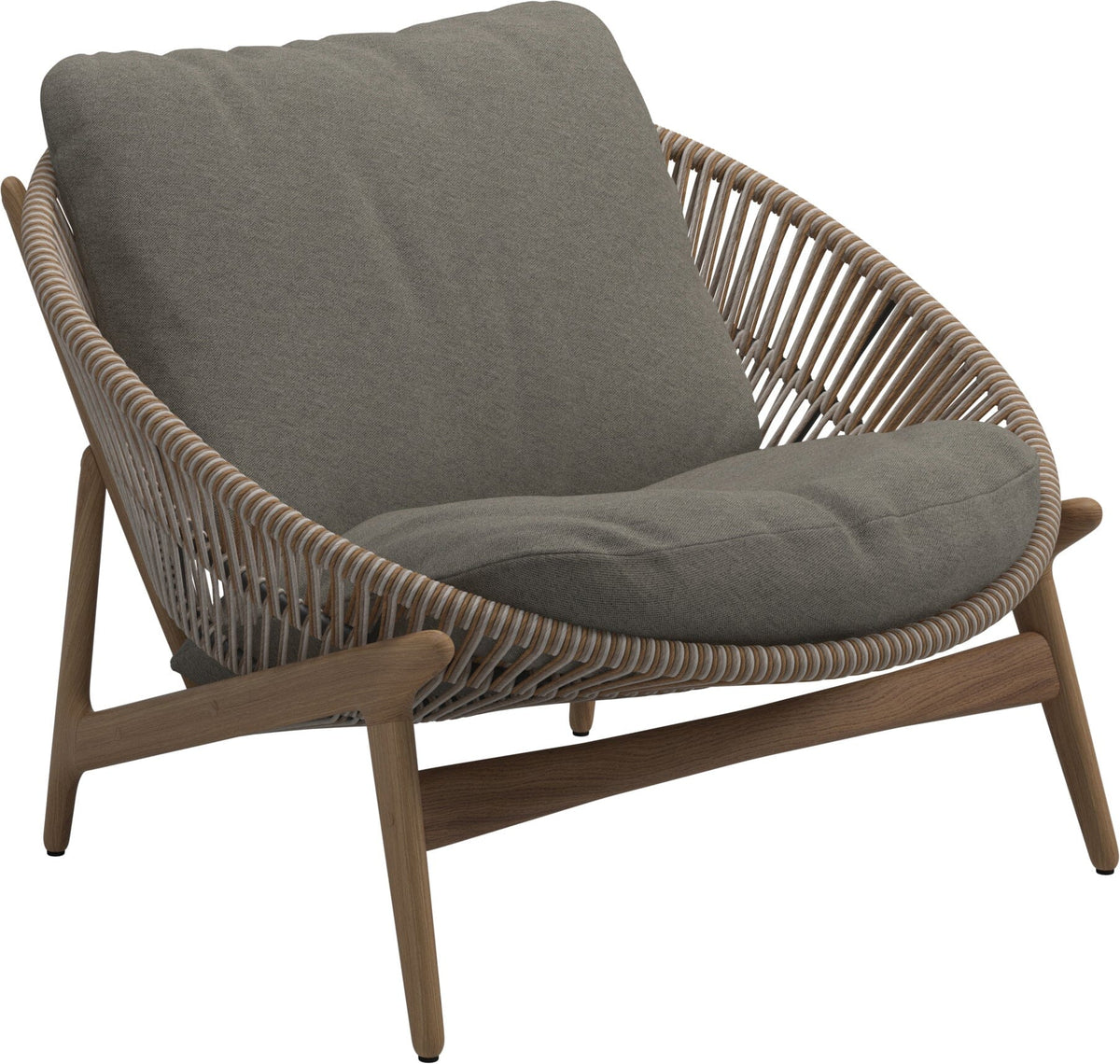 Gloster Bora Fauteuil bas Lounge Teck / Wicker Sorrel Grade D (ST) Tuck Truflfle 0124