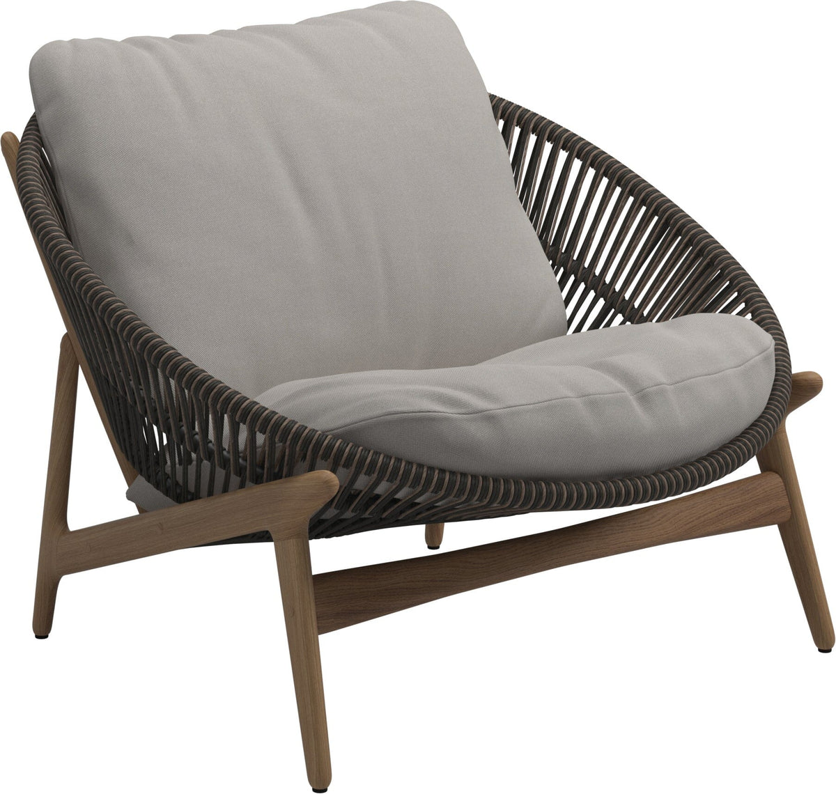 Gloster Bora Fauteuil bas Lounge Teck / Wicker Umber Garde B (OP) Fife Bone 0031
