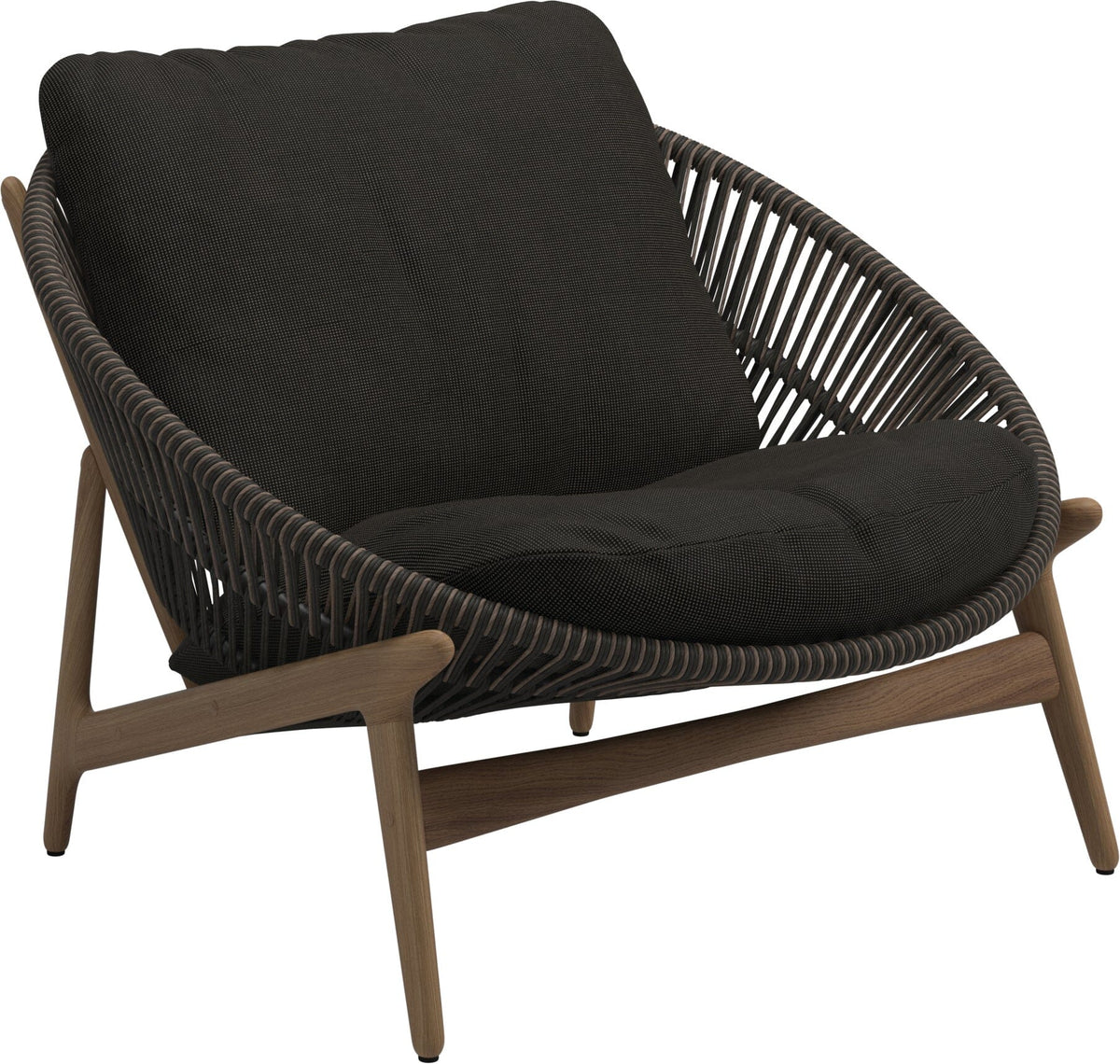 Gloster Bora Fauteuil bas Lounge Teck / Wicker Umber Grade B (OP) Fife Granite 0034