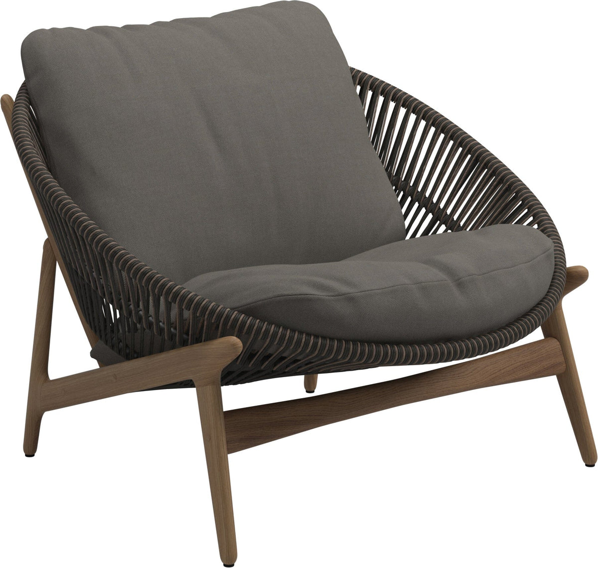 Gloster Bora Fauteuil bas Lounge Teck / Wicker Umber Grade B (OP) Fife Nickel 0039