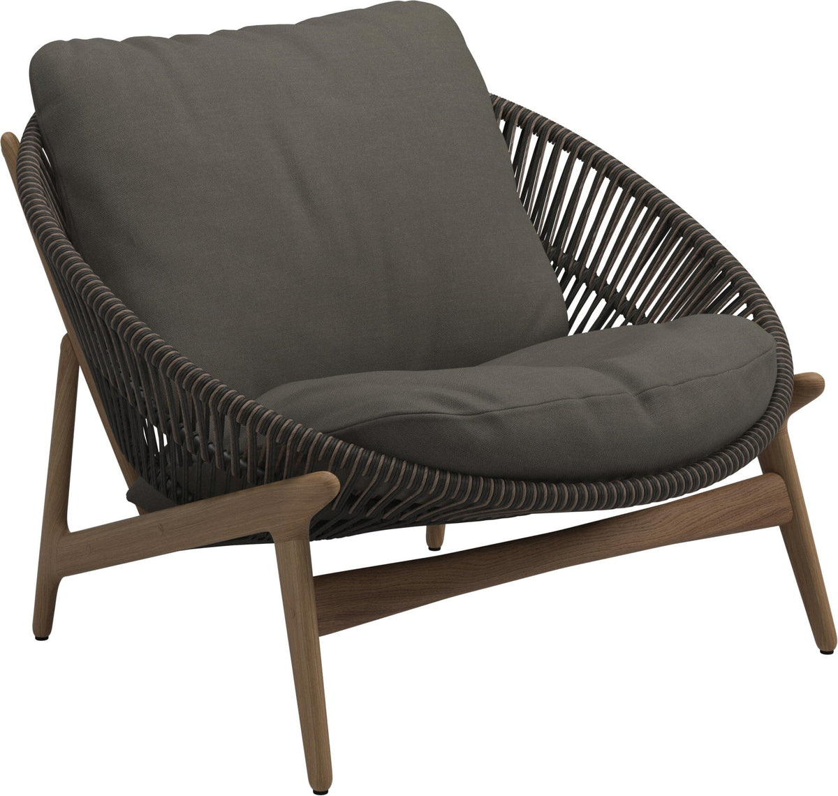 Gloster Bora Fauteuil bas Lounge Teck / Wicker Umber Grade B (OP) Fife Platinum 0042