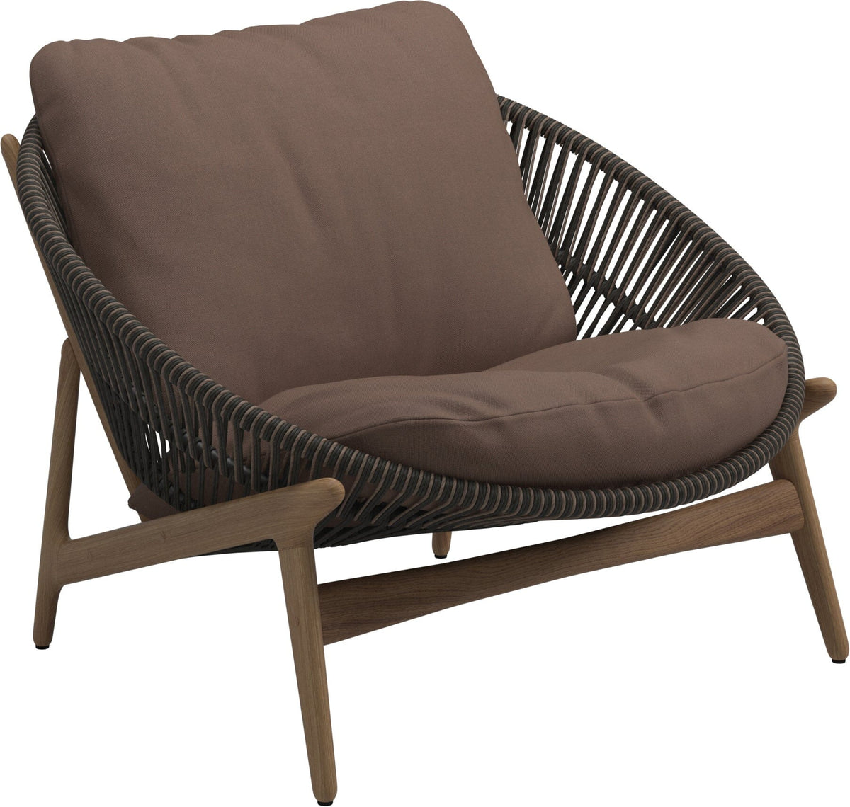 Gloster Bora Fauteuil bas Lounge Teck / Wicker Umber Grade B (OP) Fife Salmon 0045