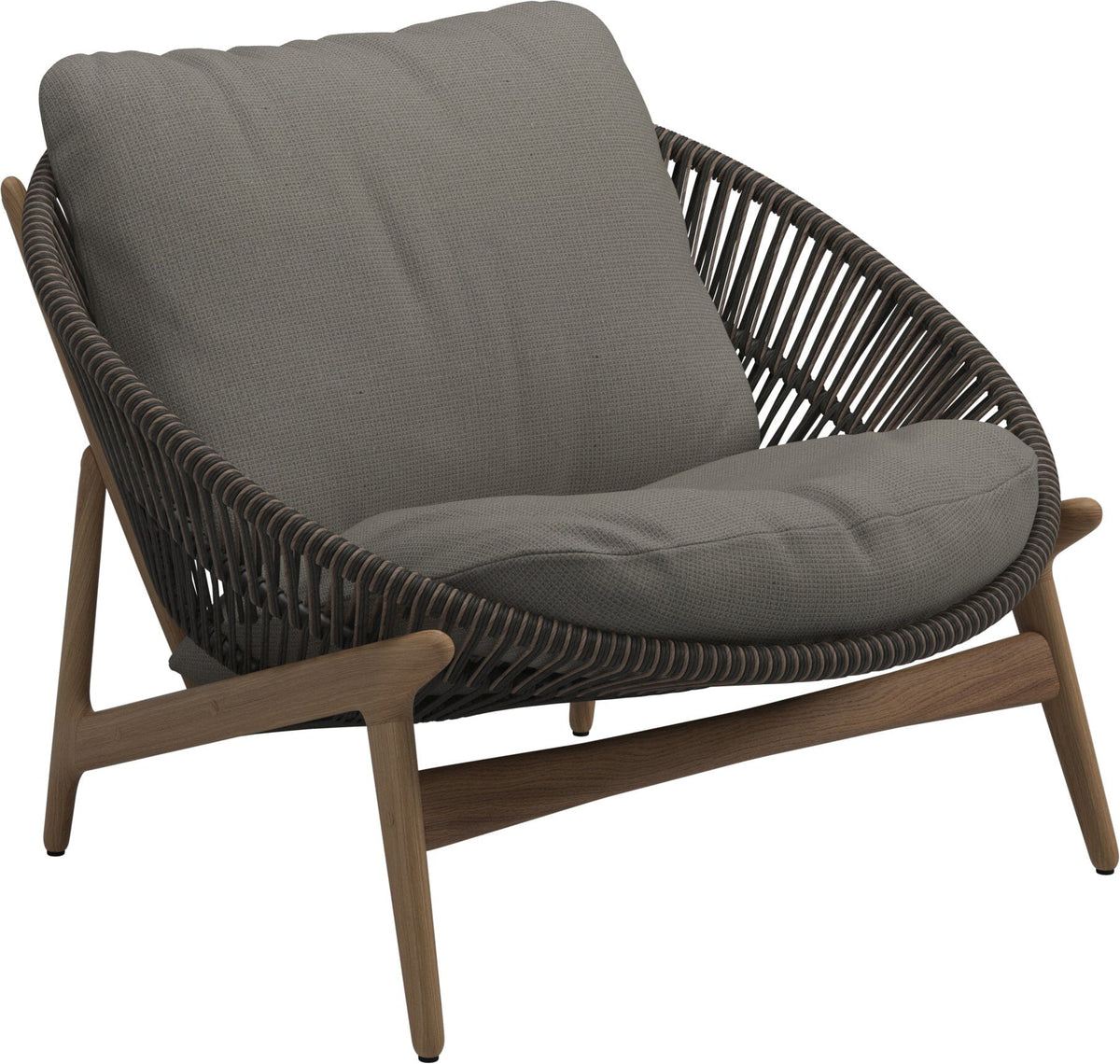 Gloster Bora Fauteuil bas Lounge Teck / Wicker Umber Grade C (OP) Loom 3 Castlerock 0205