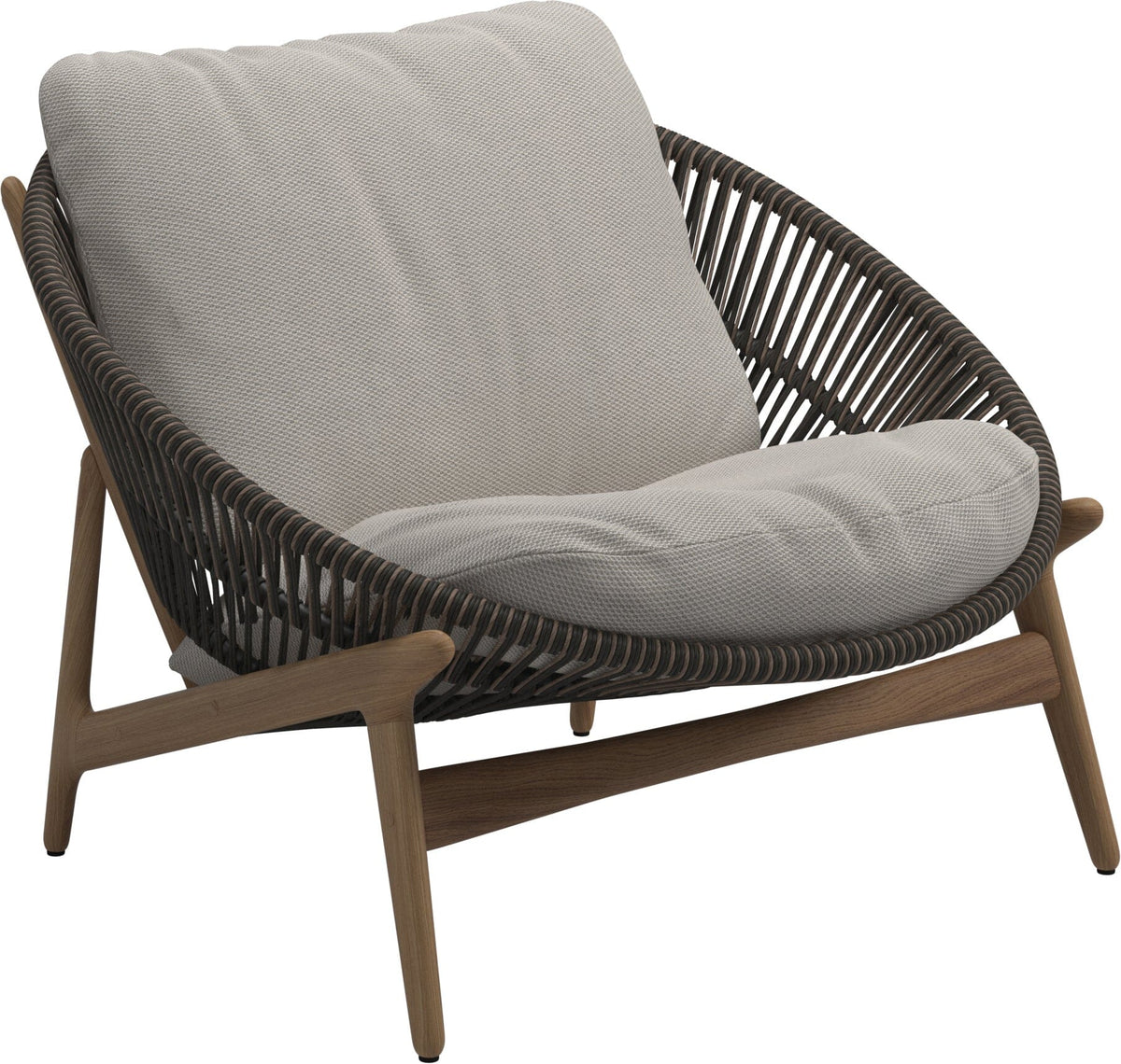 Gloster Bora Fauteuil bas Lounge Teck / Wicker Umber Grade C (OP) Lopi Marble 0134