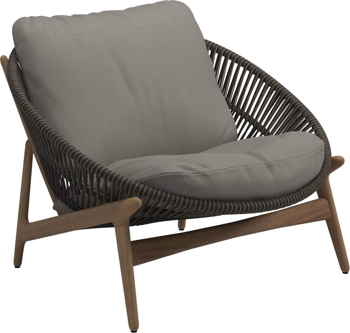 Gloster Bora Fauteuil bas Lounge Teck / Wicker Umber Grade D (ST) Dot Nimbus 0116
