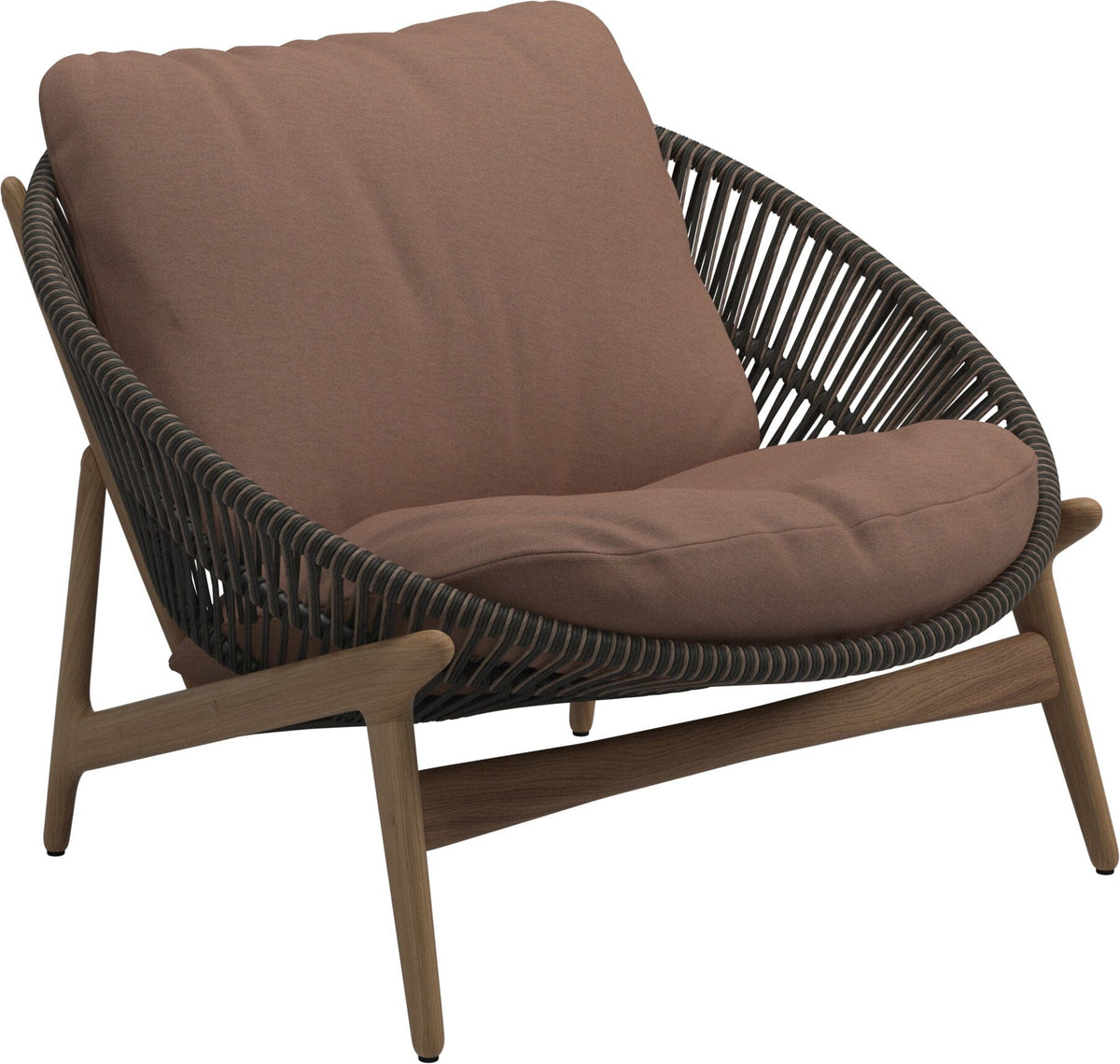 Gloster Bora Fauteuil bas Lounge Teck / Wicker Umber Grade D (ST) Tuck Cider 0121