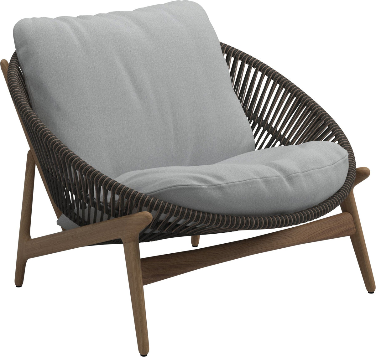 Gloster Bora Fauteuil bas Lounge Teck / Wicker Umber Grade D (ST) Tuck Dust 0158