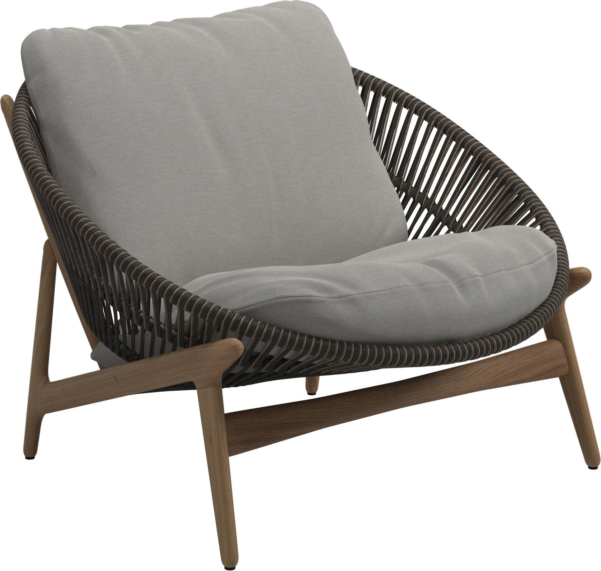 Gloster Bora Fauteuil bas Lounge Teck / Wicker Umber Grade D (ST) Tuck Malt 0122