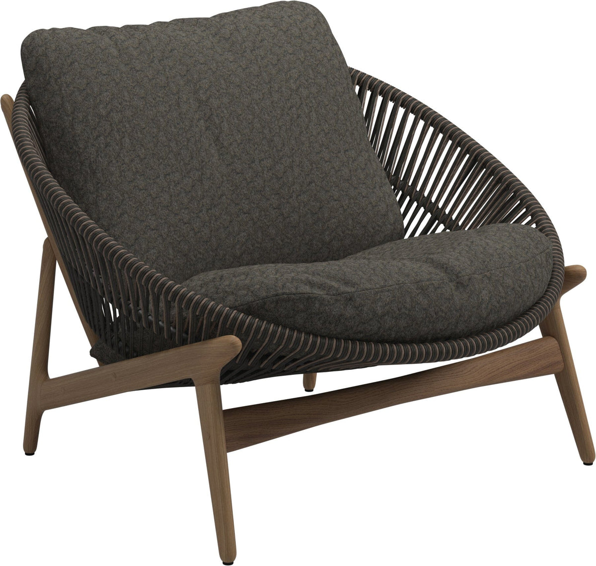 Gloster Bora Fauteuil bas Lounge Teck / Wicker Umber Grade D (ST) Wave Quarry 0126