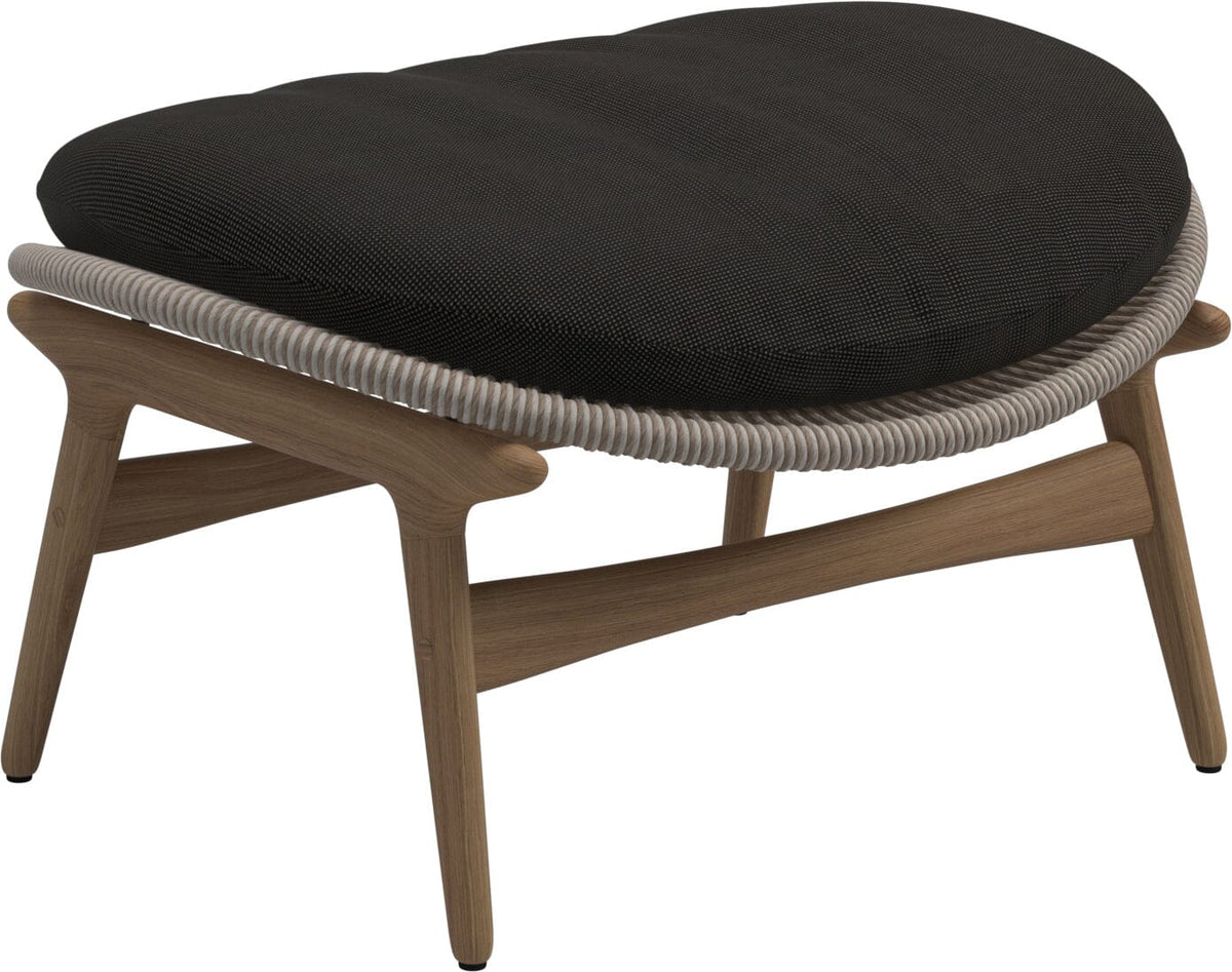 Gloster Bora Repose-pieds Ottoman Teck / Wicker Sorrel Grade B (OP) Fife Granite 0034
