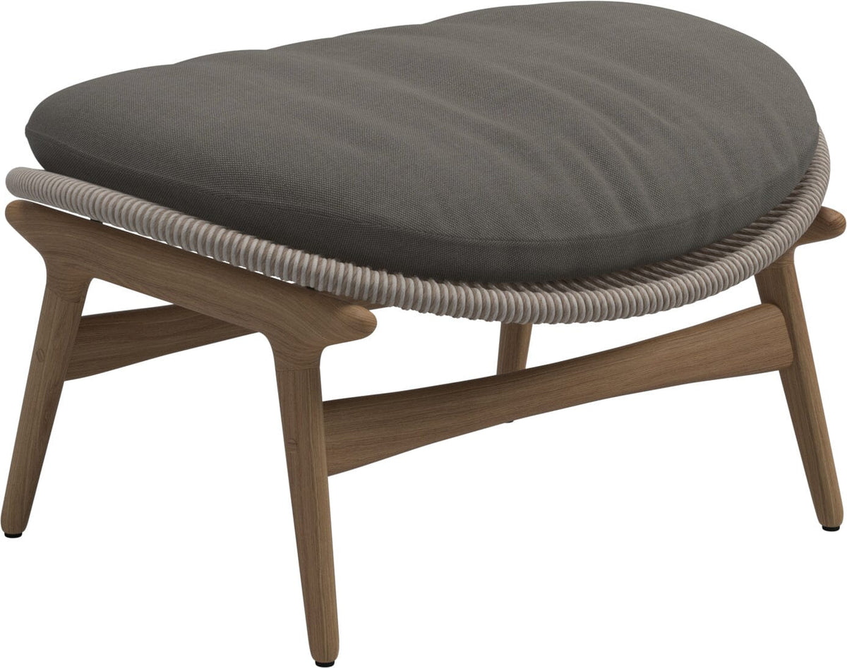 Gloster Bora Repose-pieds Ottoman Teck / Wicker Sorrel Grade B (OP) Fife Nickel 0039